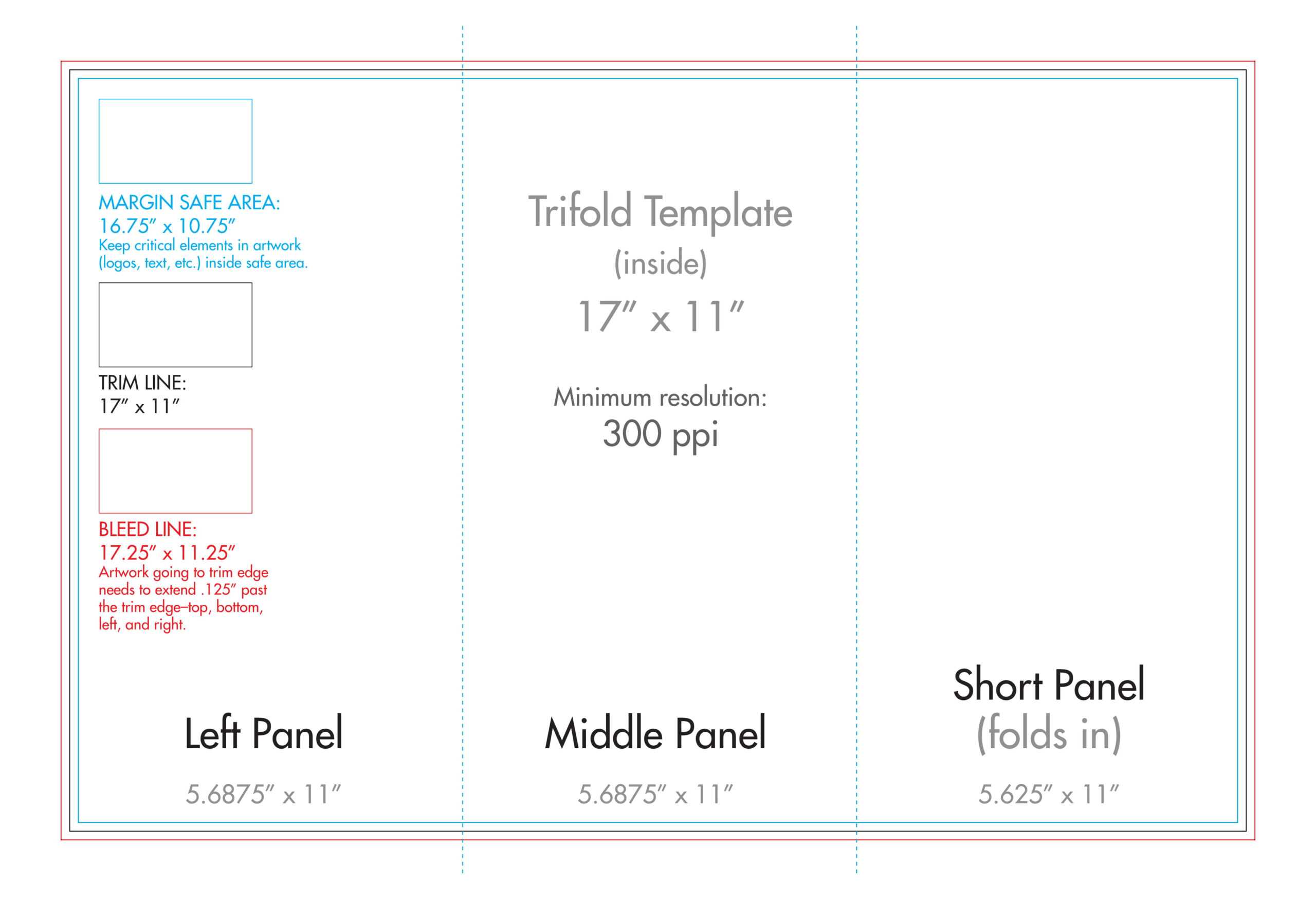 11" X 17" Tri Fold Brochure Template – U.s. Press Within Three Panel Brochure Template