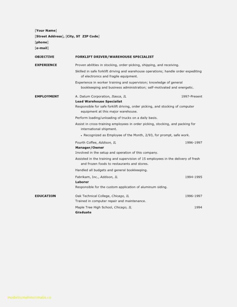 12 Forklift Operator Resume Samples Radaircars Within Forklift