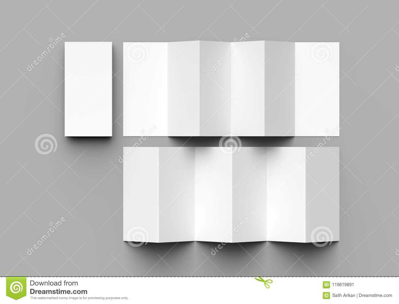 12 Page Leaflet, 6 Panel Accordion Fold – Z Fold Vertical In 6 Panel Brochure Template