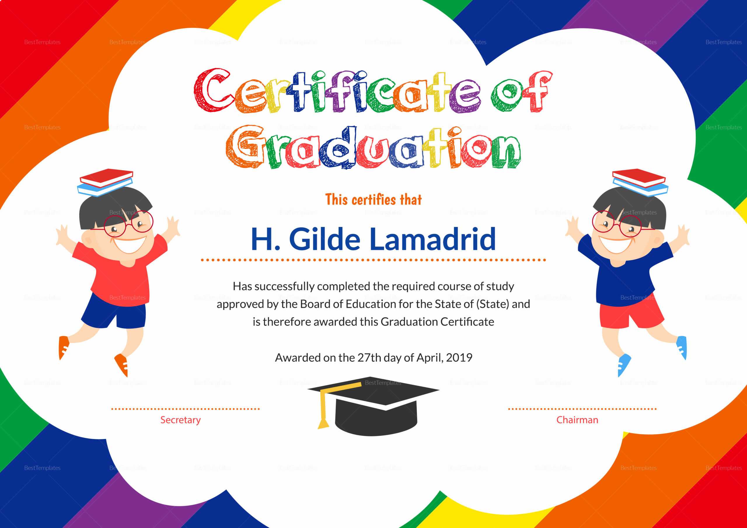 12 Unique Preschool Graduation Certificate Template Free In Preschool Graduation Certificate Template Free