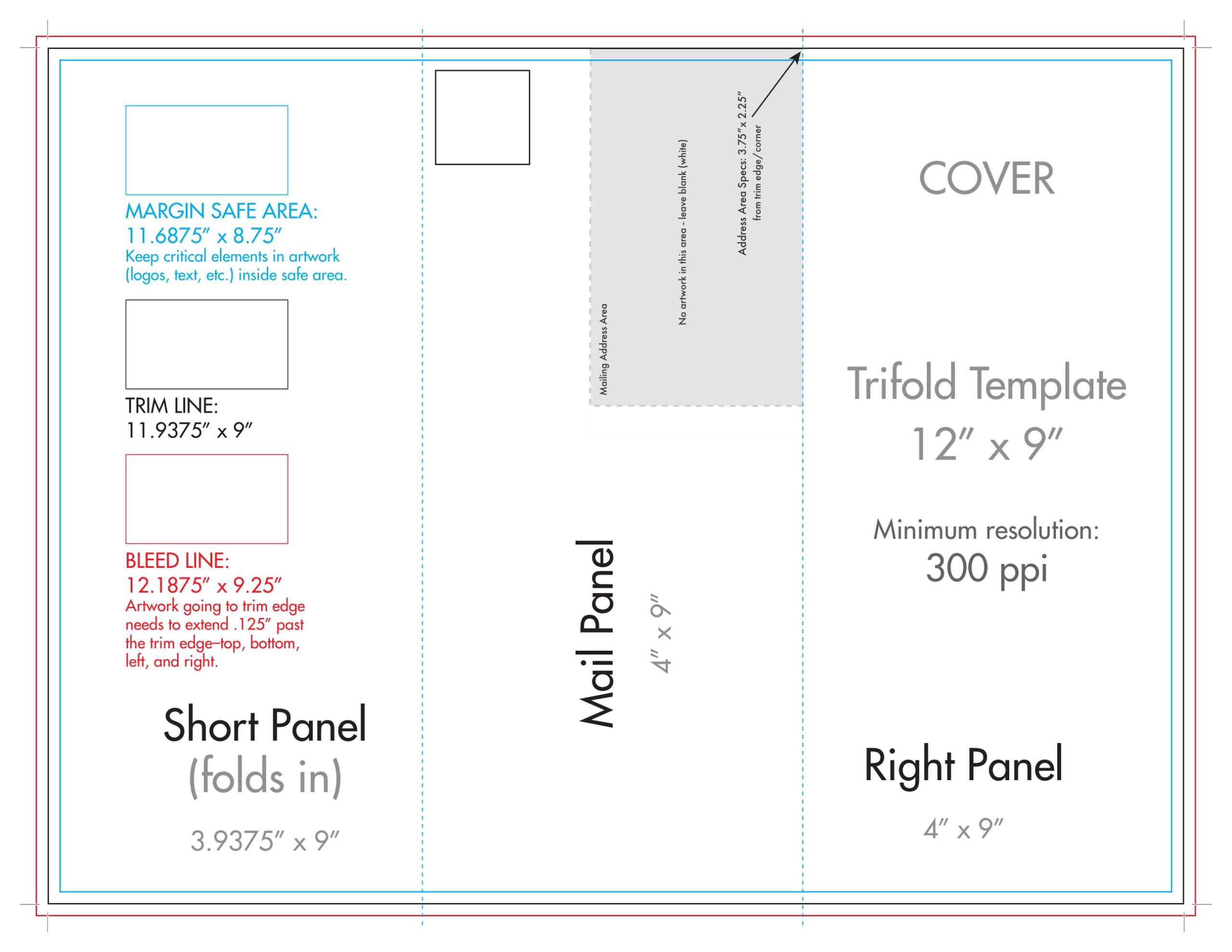 12" X 9" Rack Brochure Template (Tri Fold) – U.s. Press With Three Fold Card Template