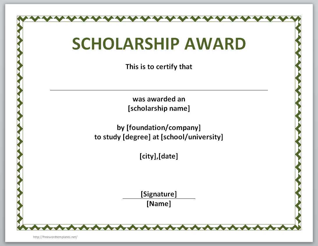 13 Free Certificate Templates For Word » Officetemplate regarding Scholarship Certificate Template Word