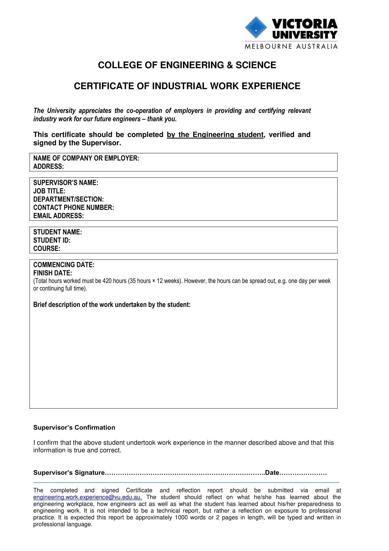 18+ Experience Letter Templates In Pdf | Free & Premium In Certificate Of Experience Template