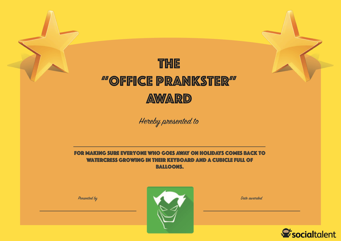 20 Hilarious Office Awards To Embarrass Your Colleagues With Regard To Funny Certificates For Employees Templates