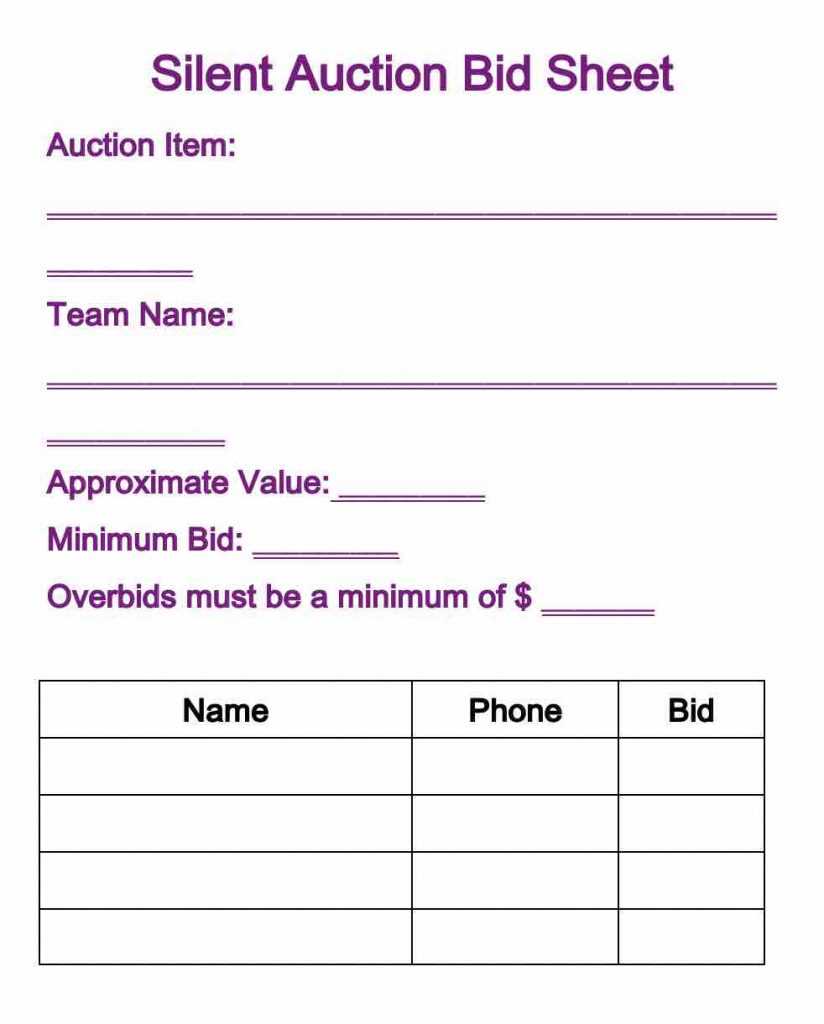 21+ Silent Auction Bid Sheets Free Download | Templates Study Pertaining To Auction Bid Cards Template