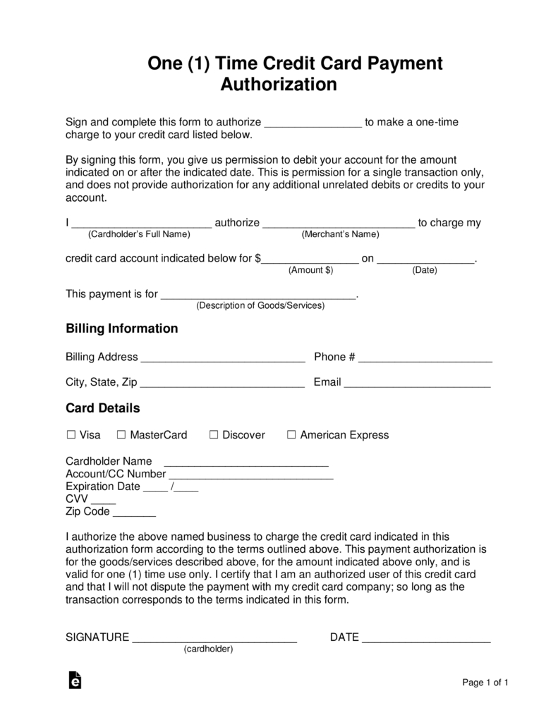 23+ Credit Card Authorization Form Template Pdf Fillable 2020!! With Regard To Credit Card Payment Slip Template