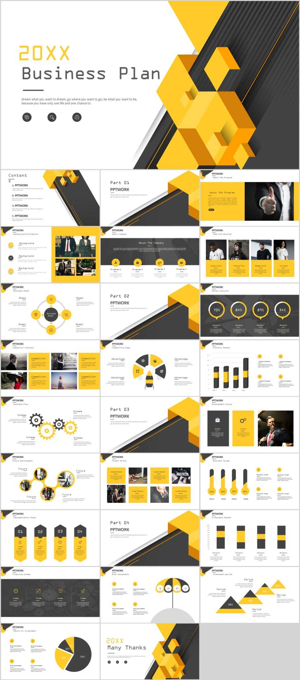 27+ Yellow Business Report Plan Powerpoint Template Regarding Powerpoint Template Resolution