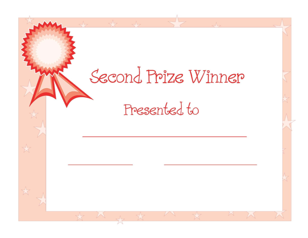 2Nd Prize Winner Certificate Powerpoint Template Designed Throughout Award Certificate Template Powerpoint