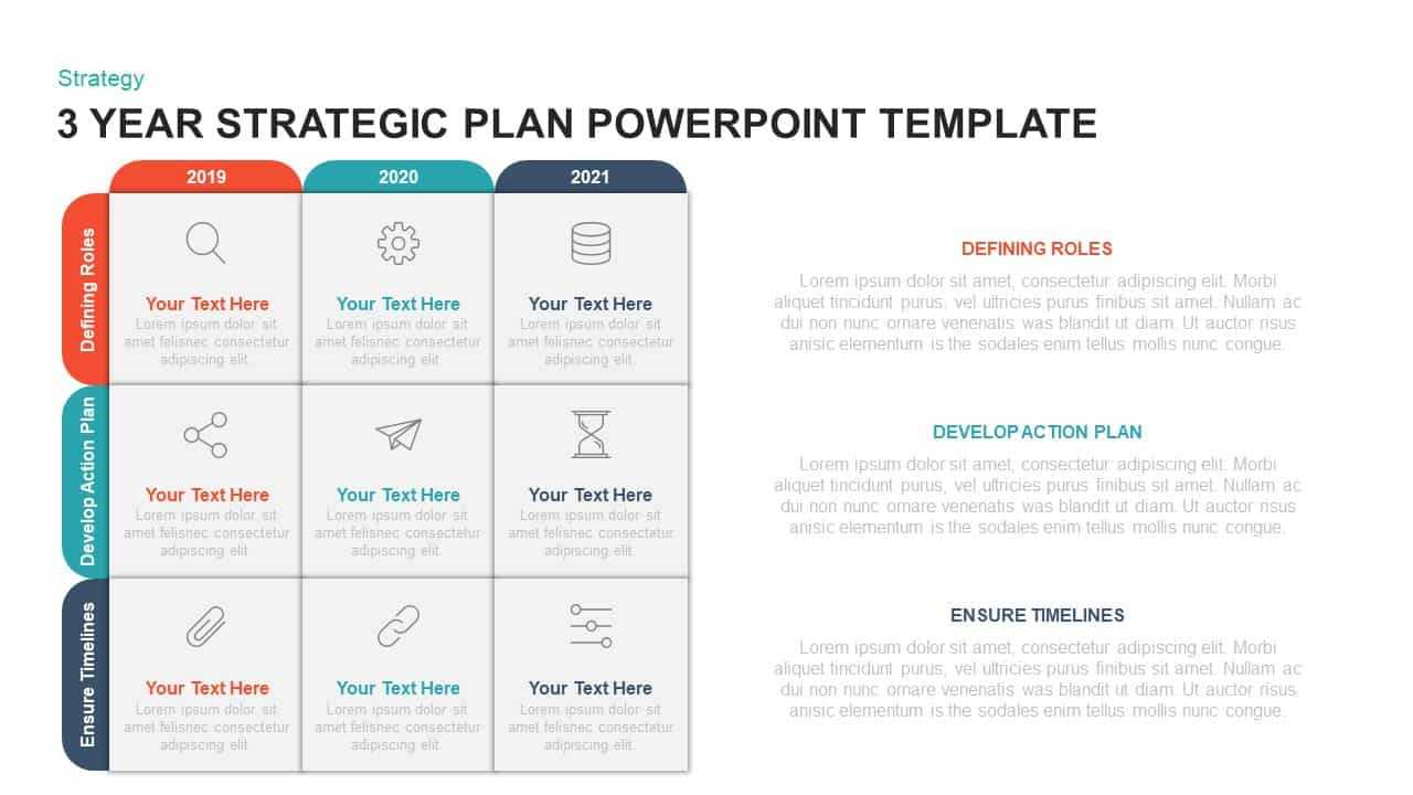 3 Year Strategic Plan Powerpoint Template &amp; Kaynote throughout Strategy Document Template Powerpoint