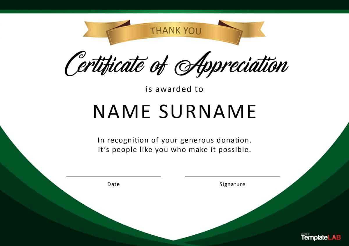 30 Free Certificate Of Appreciation Templates And Letters In Certificate Of Appreciation Template Free Printable