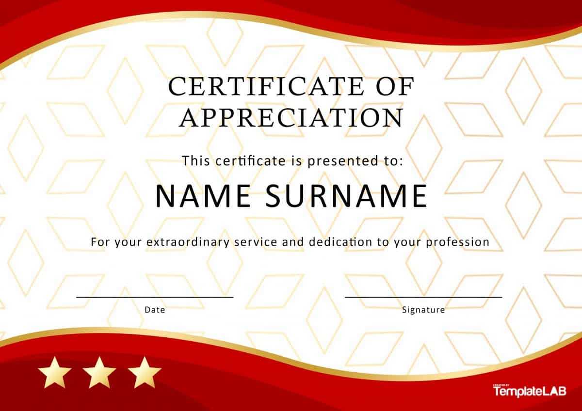 30 Free Certificate Of Appreciation Templates And Letters Inside Employee Recognition Certificates Templates Free