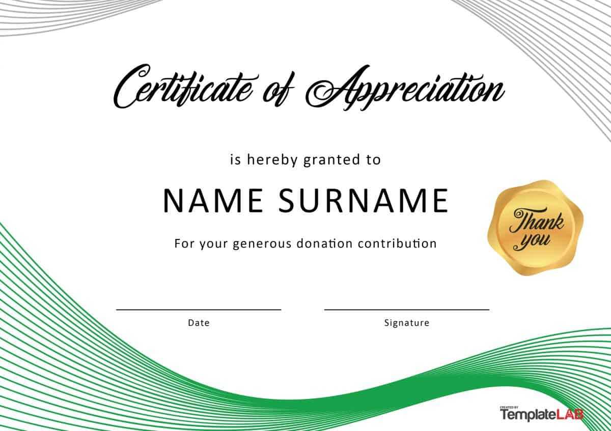 30 Free Certificate Of Appreciation Templates And Letters Within Printable Certificate Of Recognition Templates Free