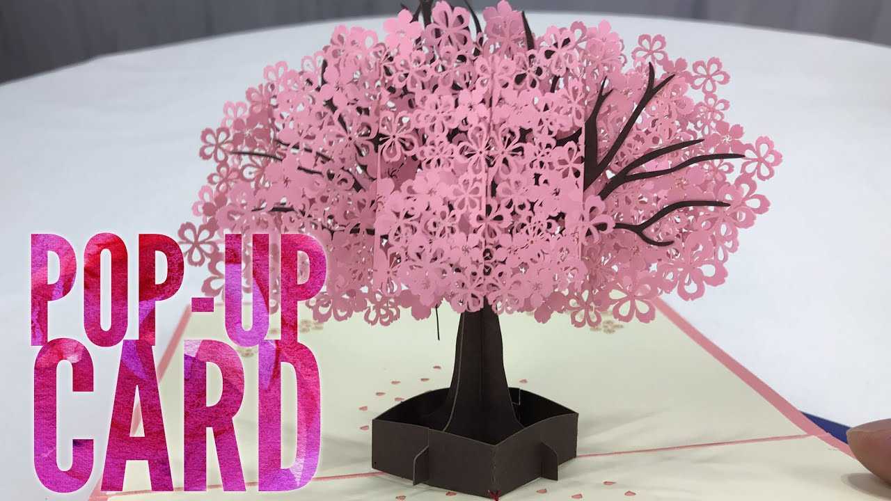 3D Pop Up Pink Tree Greeting Cardyhmall Review In Pop Up Tree Card Template