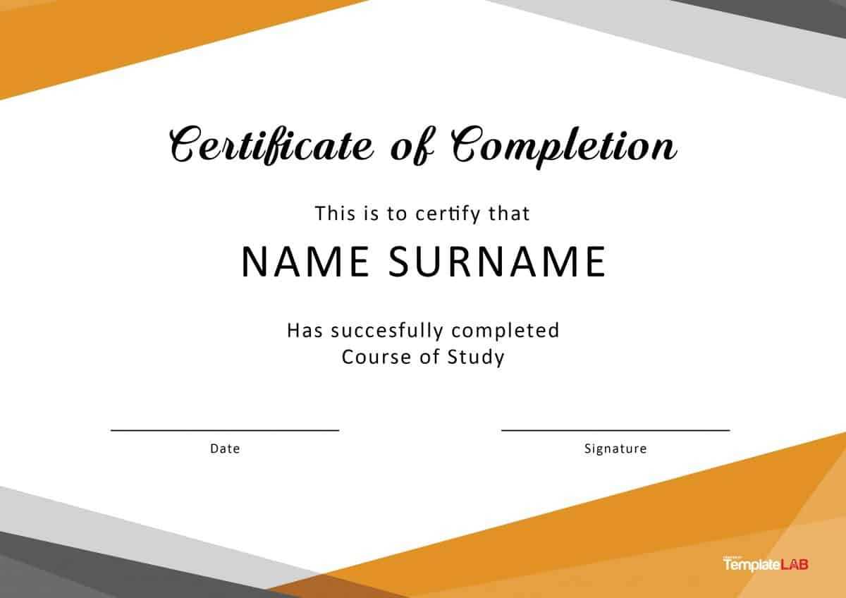 40 Fantastic Certificate Of Completion Templates [Word For Class Completion Certificate Template