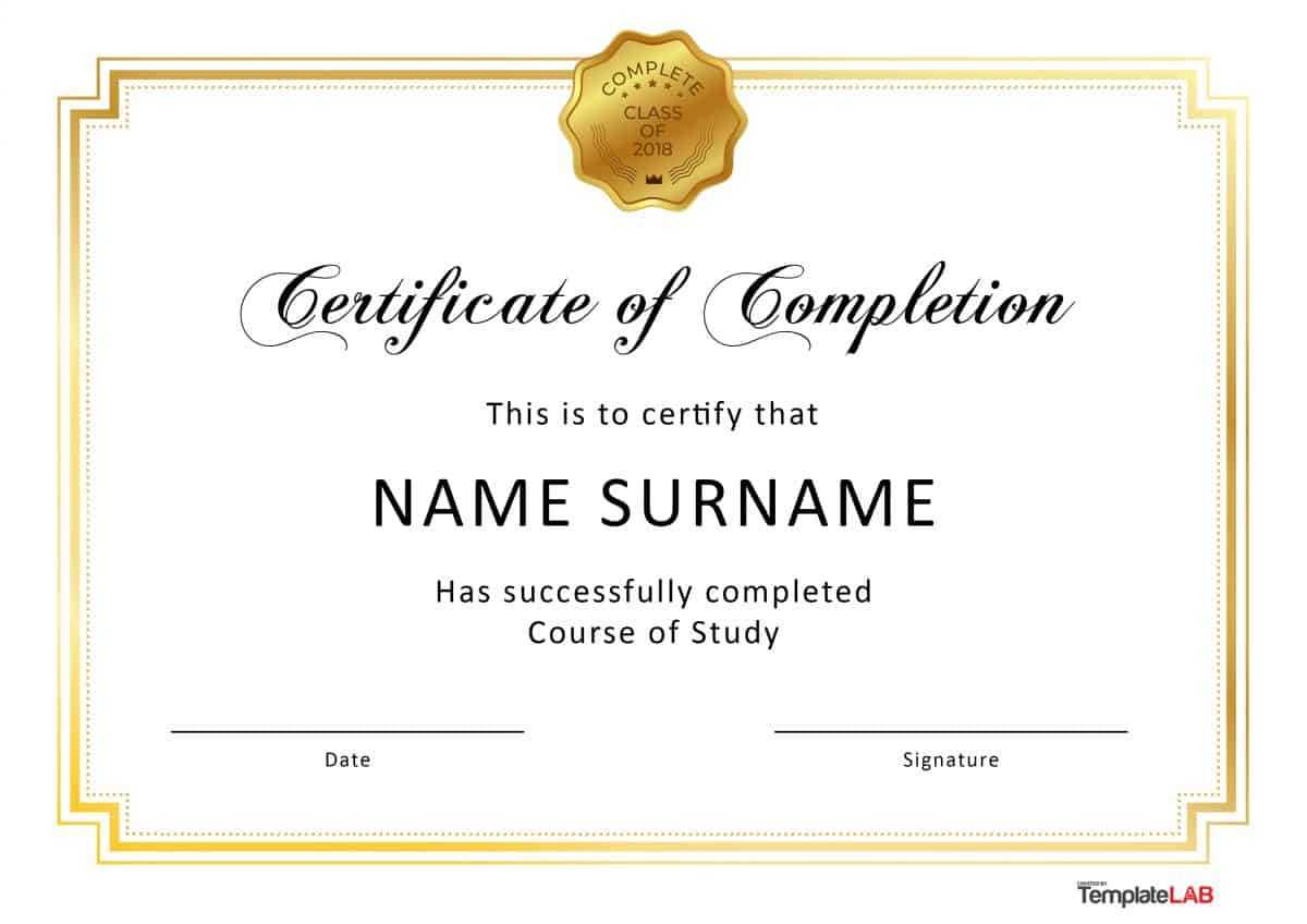 40 Fantastic Certificate Of Completion Templates [Word throughout Certificate Of Achievement Template Word