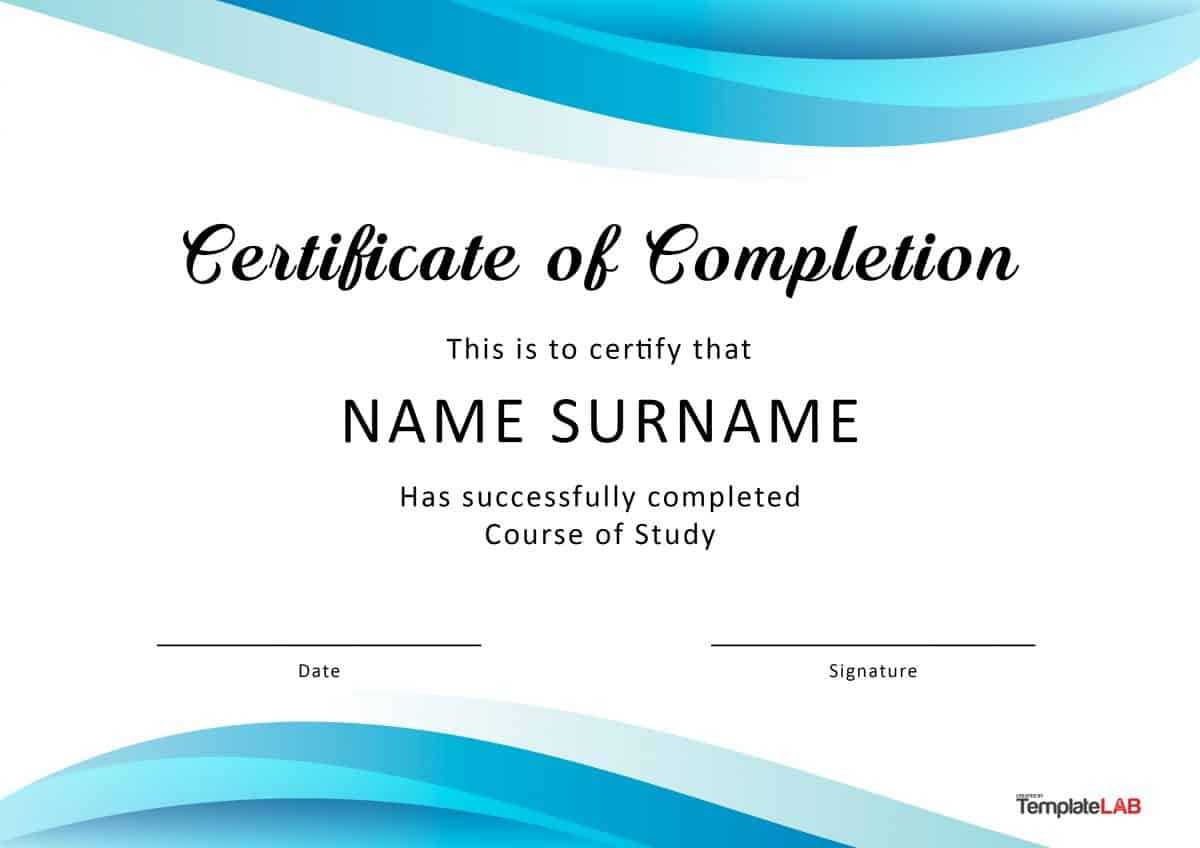 40 Fantastic Certificate Of Completion Templates [Word Throughout Certificate Of Completion Free Template Word