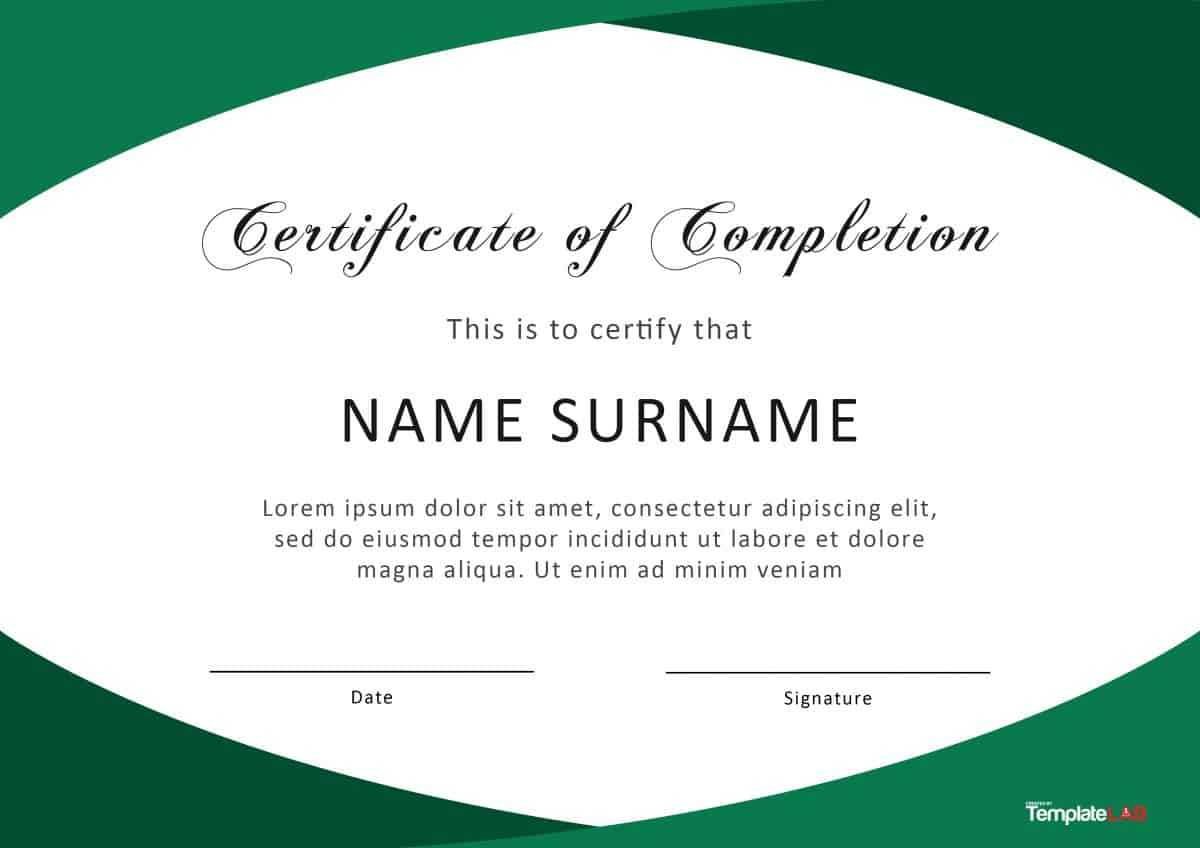 40 Fantastic Certificate Of Completion Templates [Word With Training Certificate Template Word Format