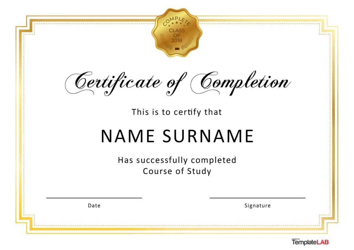 40 Fantastic Certificate Of Completion Templates [Word Within Word Certificate Of Achievement Template