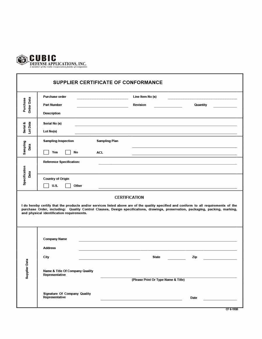 40 Free Certificate Of Conformance Templates & Forms ᐅ With Regard To Certificate Of Origin For A Vehicle Template