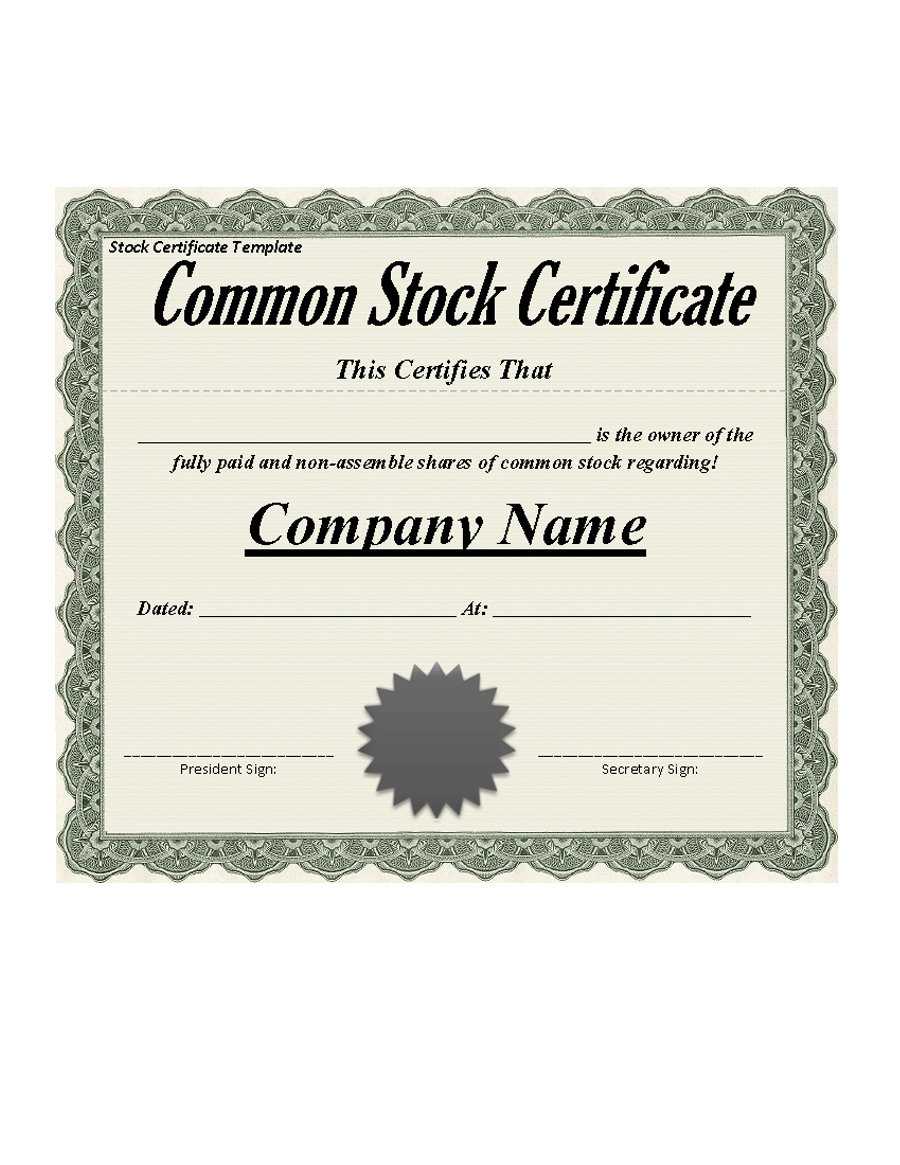 40+ Free Stock Certificate Templates (Word, Pdf) ᐅ Templatelab In Share Certificate Template Pdf