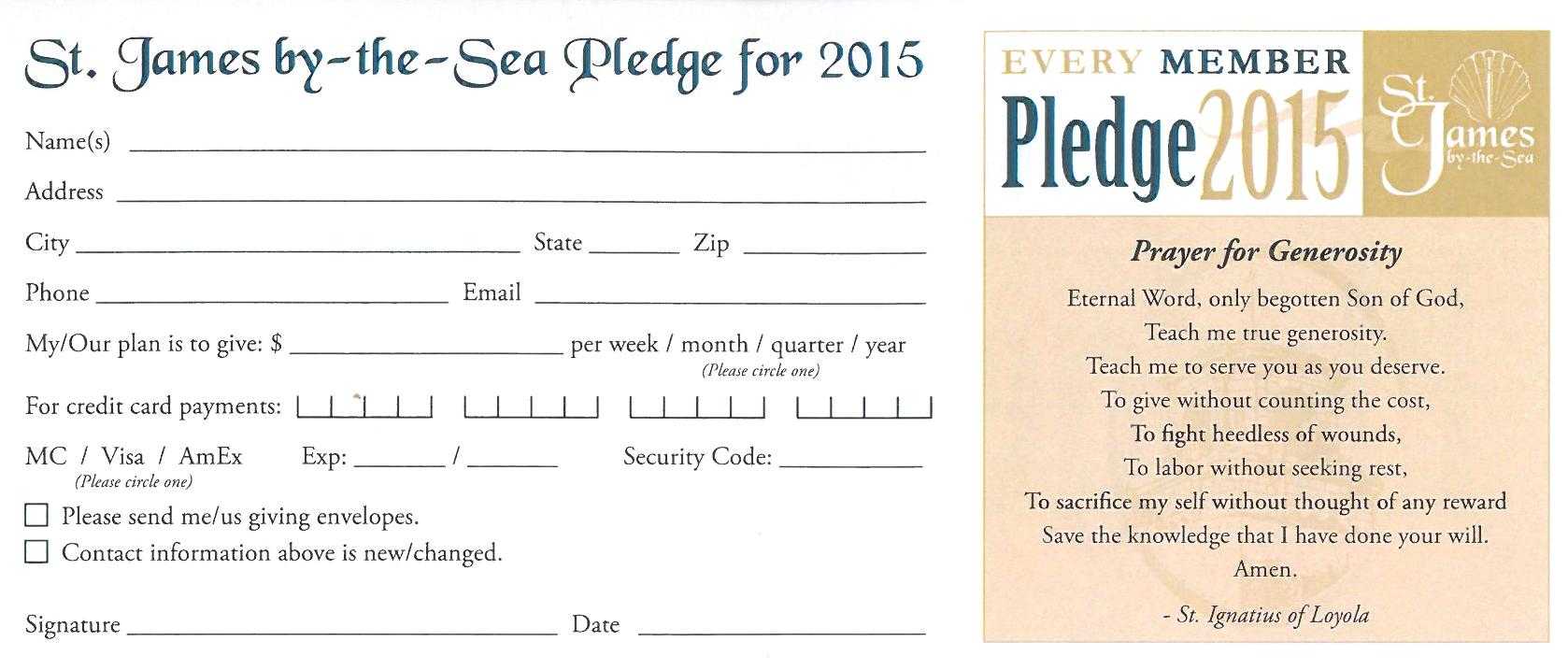 4570Book | Church Pledge Cards Clipart In Pack #4661 Regarding Free Pledge Card Template