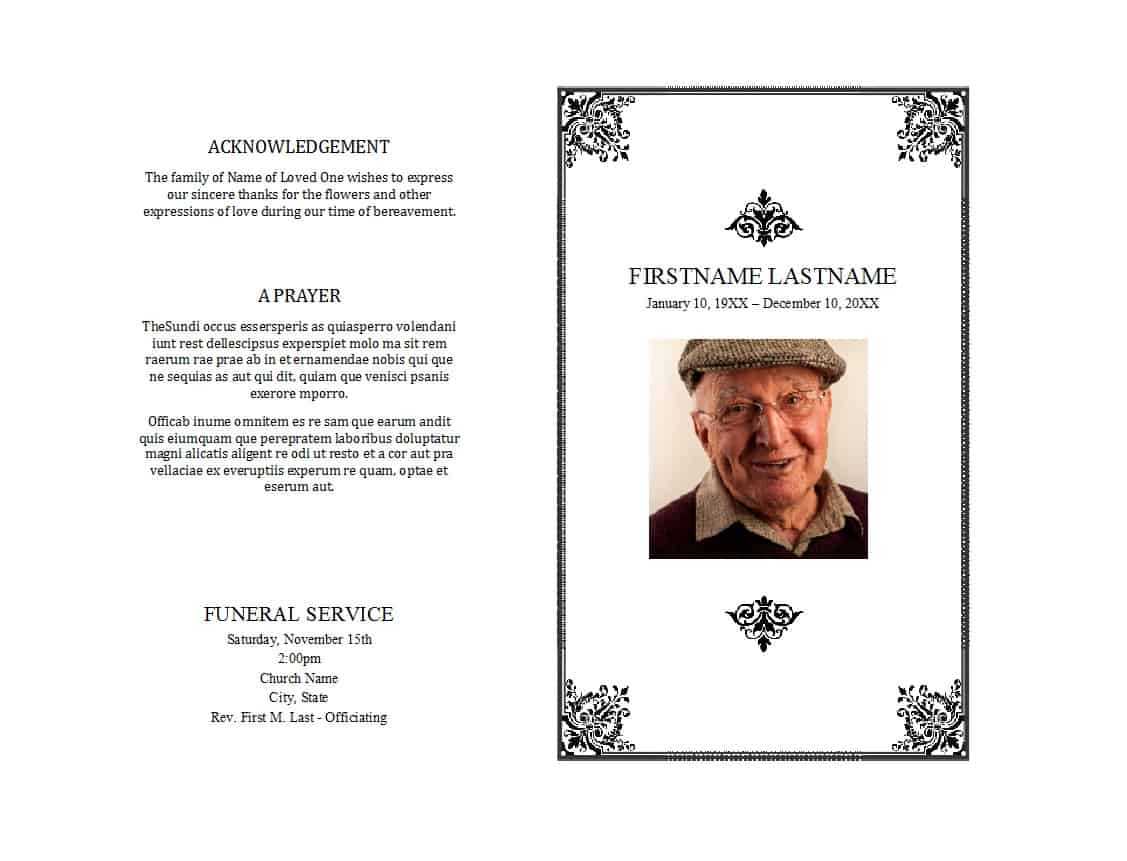 47 Free Funeral Program Templates (In Word Format) ᐅ For Memorial Brochure Template