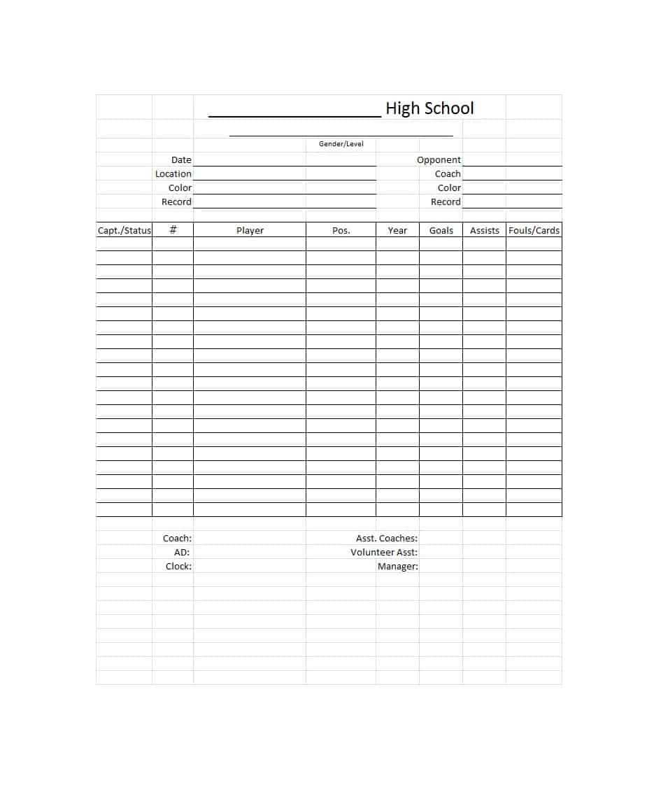 49 Printable Soccer Roster Templates (Soccer Lineup Sheets) ᐅ With Soccer Report Card Template