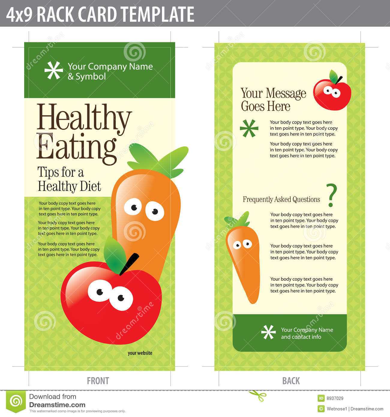 4X9 Rack Card Brochure Template Stock Vector – Illustration In Nutrition Brochure Template
