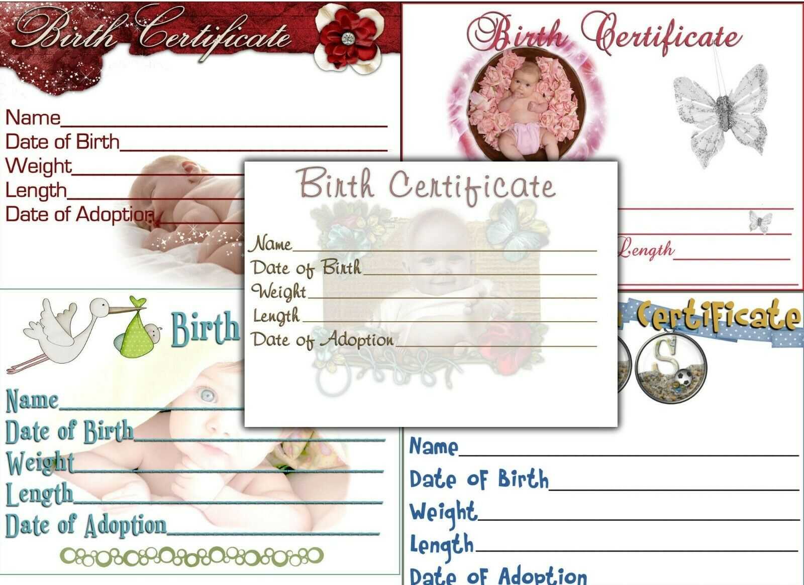 5 Reborn Baby #1 "print Yourself" Birth Certificate Graphics Unlimited You  Print Pertaining To Baby Doll Birth Certificate Template