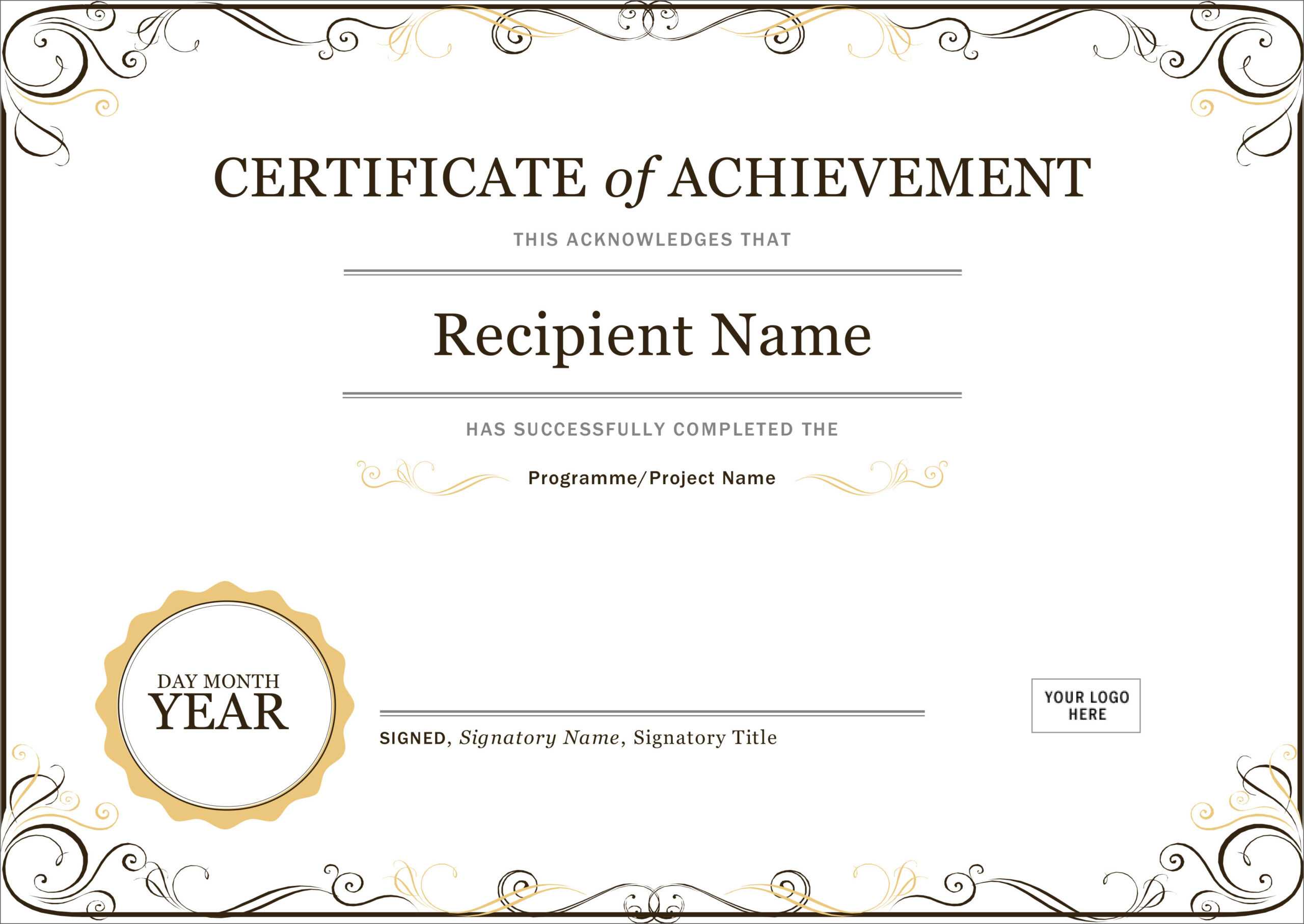 50 Free Creative Blank Certificate Templates In Psd For Certificate Of Attainment Template