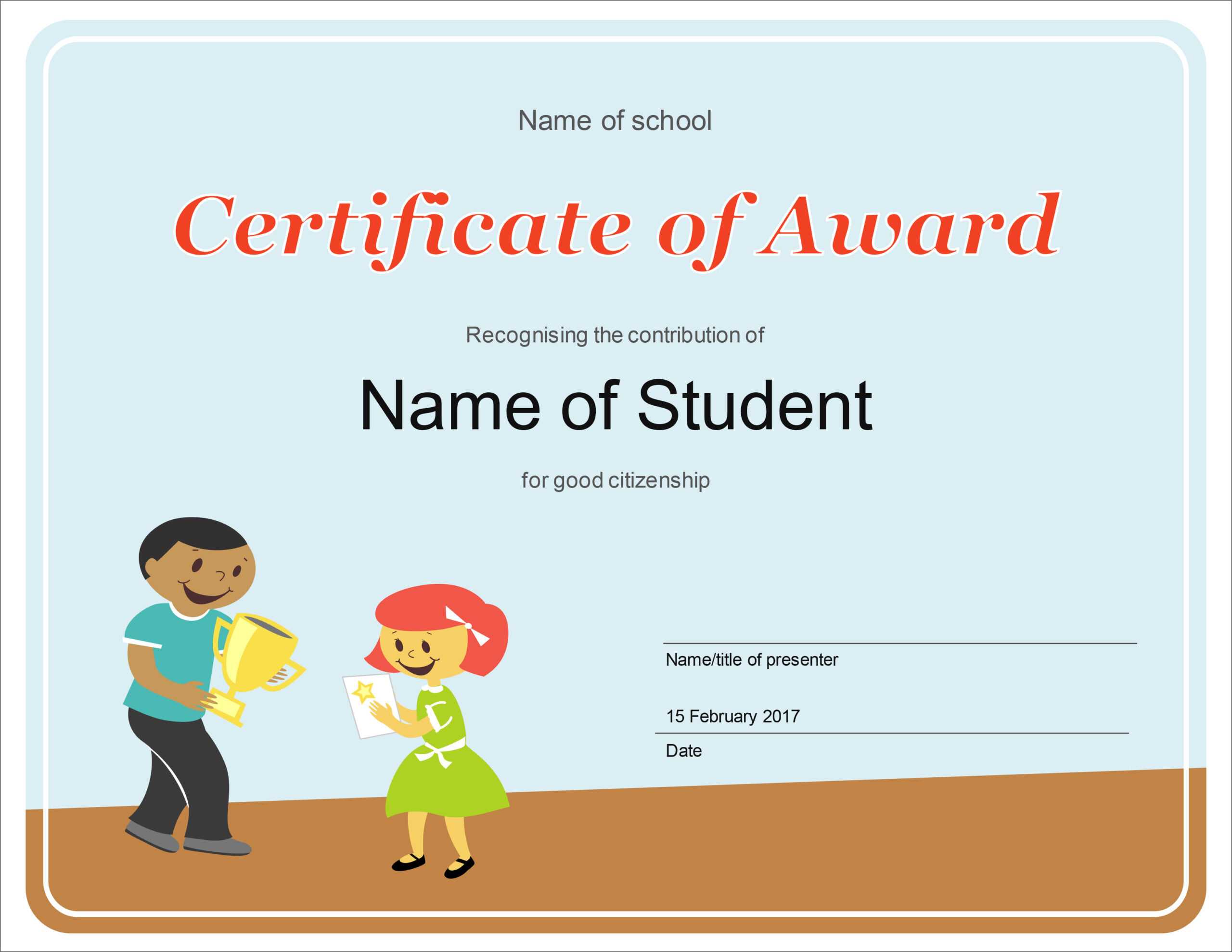 50 Free Creative Blank Certificate Templates In Psd In Certificate Of Achievement Template For Kids