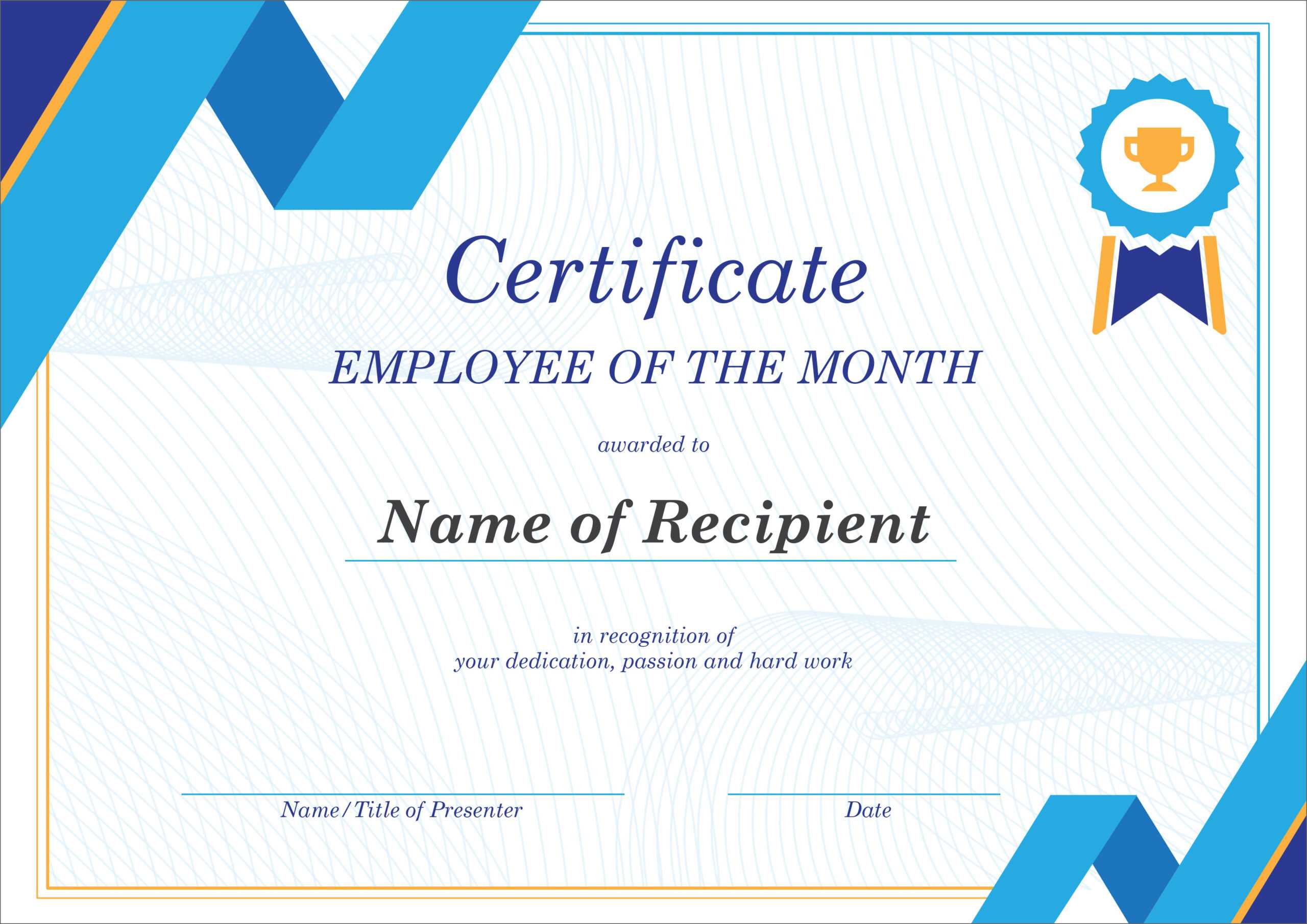 50 Free Creative Blank Certificate Templates In Psd Intended For Best Employee Award Certificate Templates