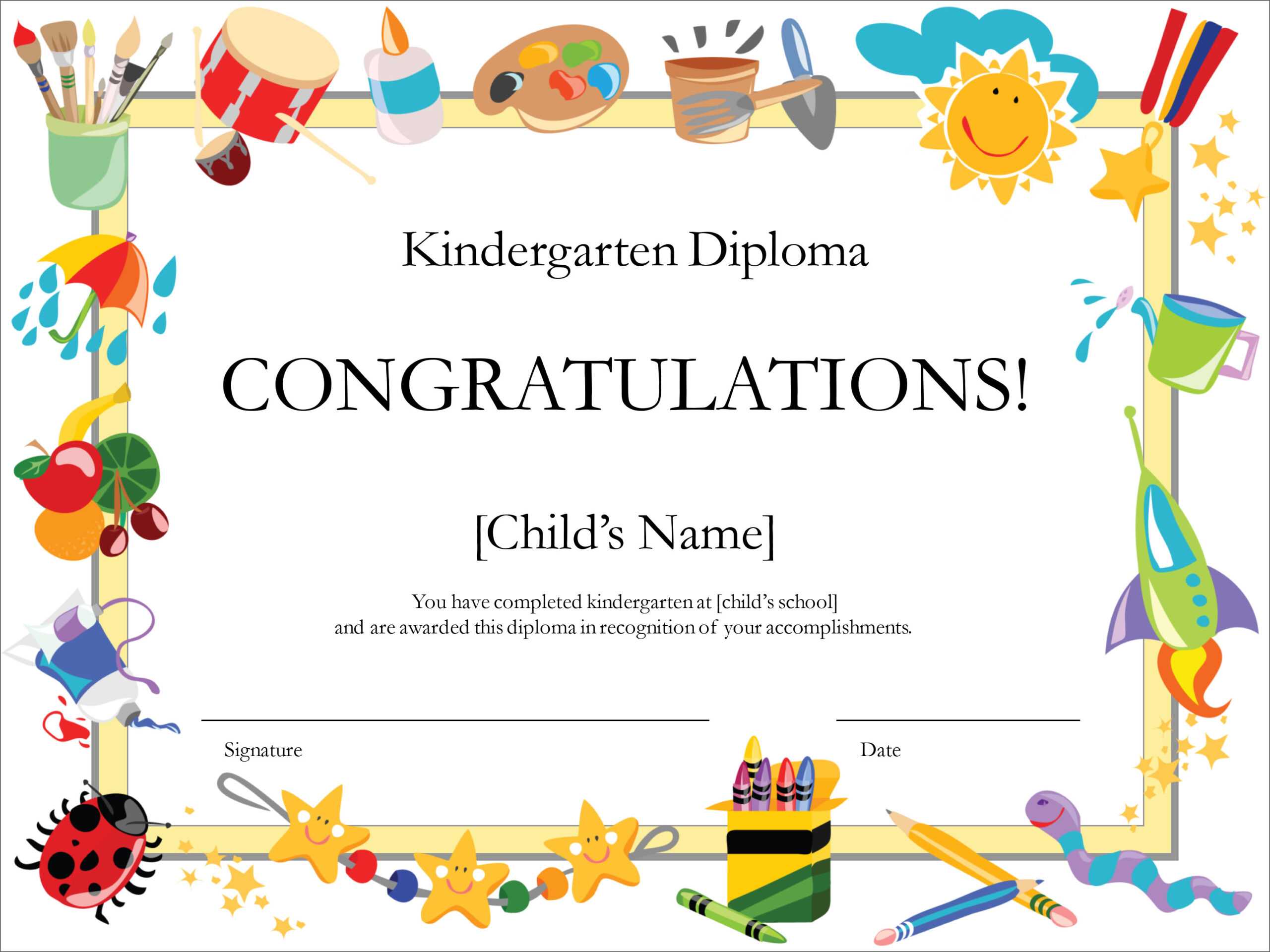 50 Free Creative Blank Certificate Templates In Psd Intended For Free Kids Certificate Templates