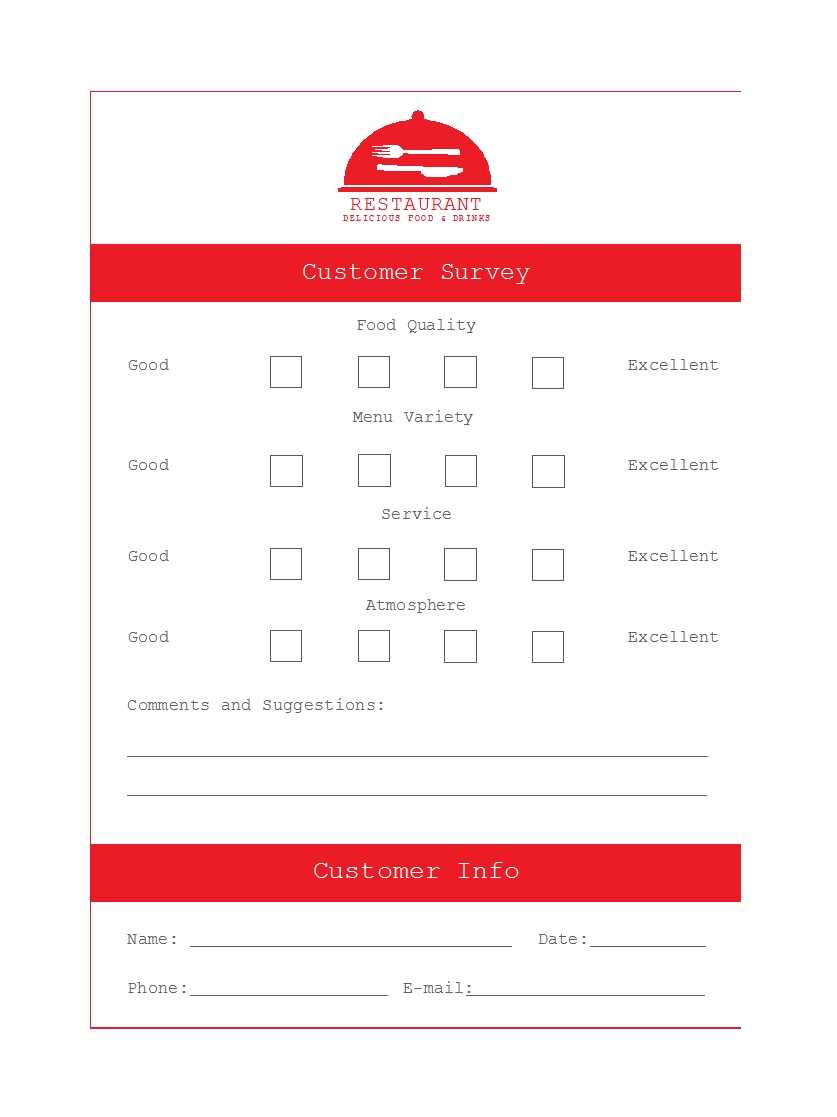 50 Printable Comment Card & Feedback Form Templates ᐅ Inside Survey Card Template