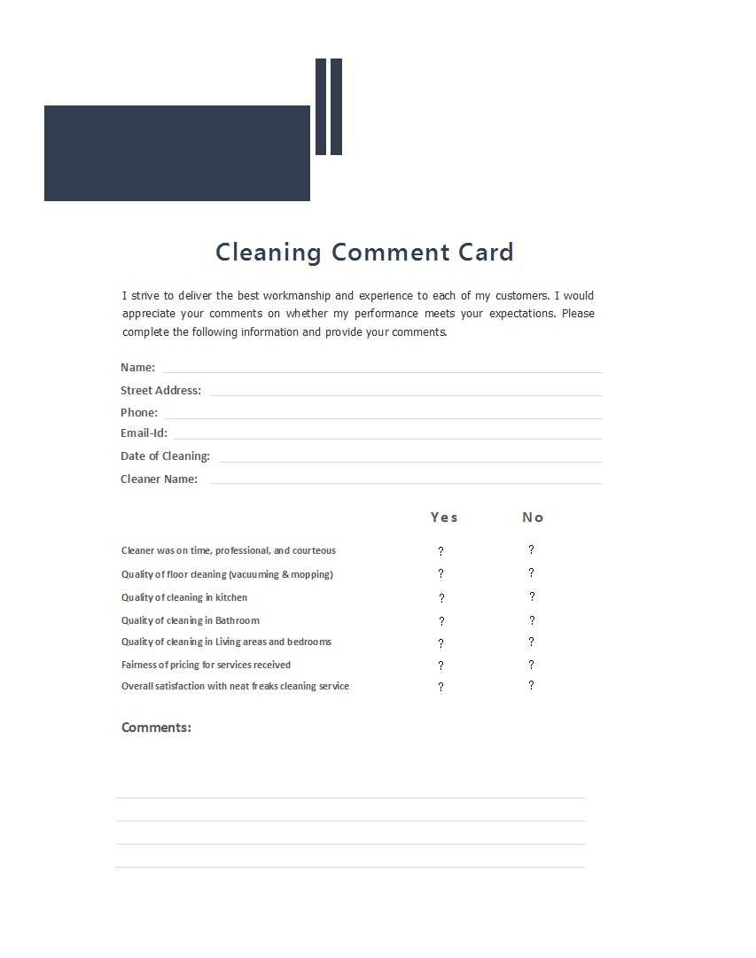 50 Printable Comment Card & Feedback Form Templates ᐅ With Customer Information Card Template