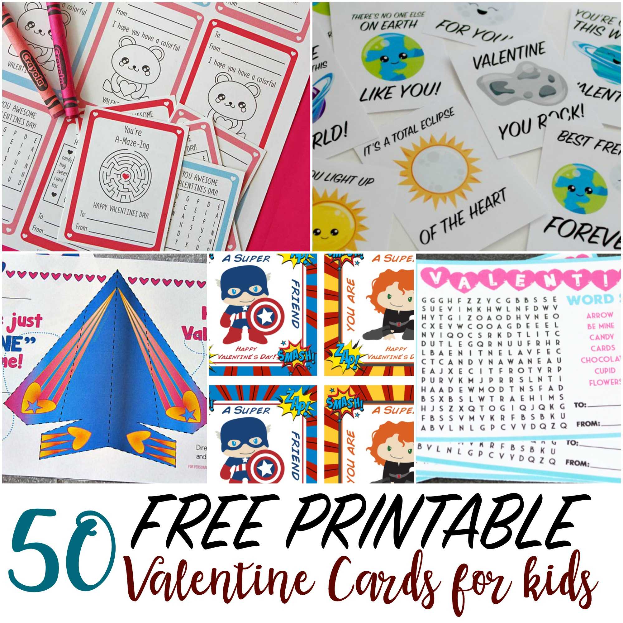 50 Printable Valentine Cards For Kids In Valentine Card Template For Kids