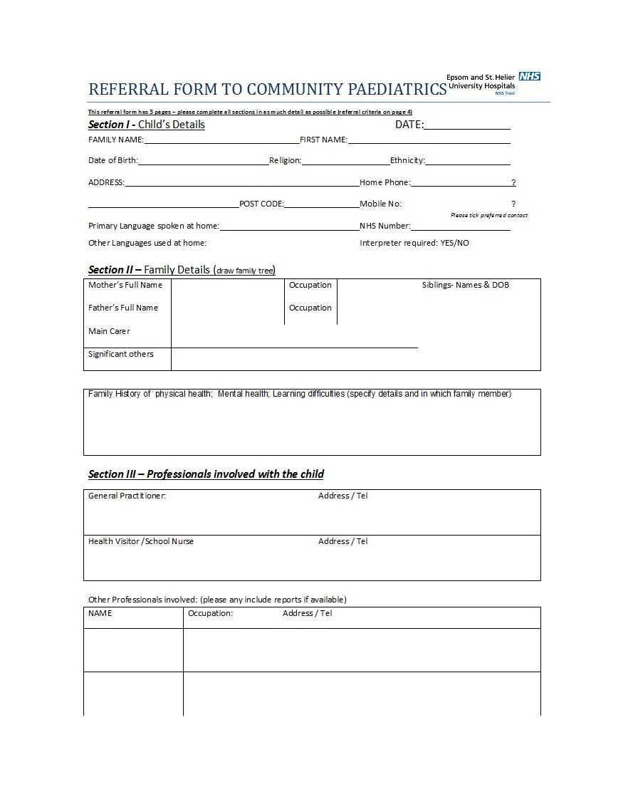 50 Referral Form Templates [Medical & General] ᐅ Templatelab Within Referral Certificate Template