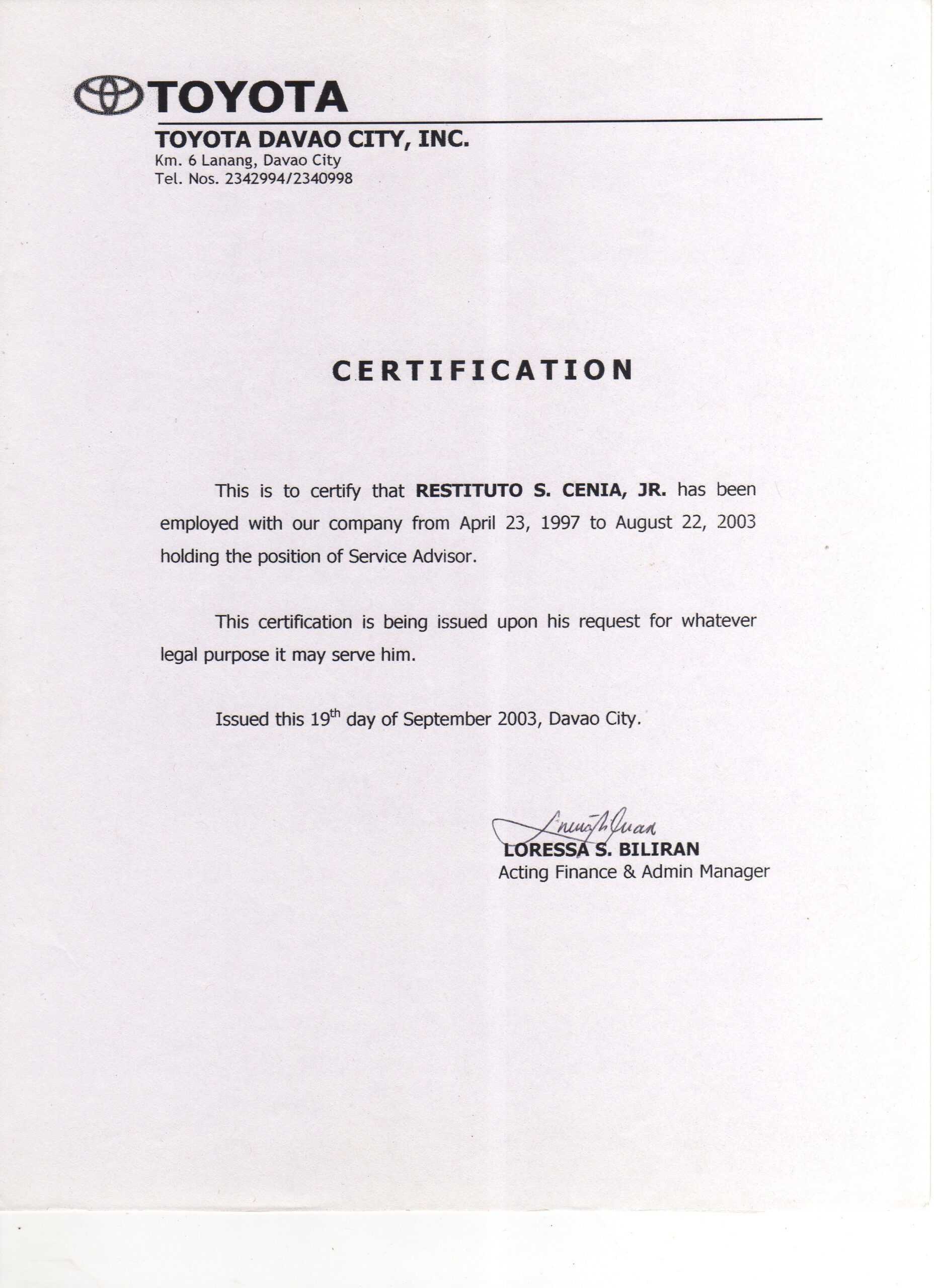 5563 Salary Certificate Letter Sample Certificatezet With Regard To Template Of Certificate Of Employment