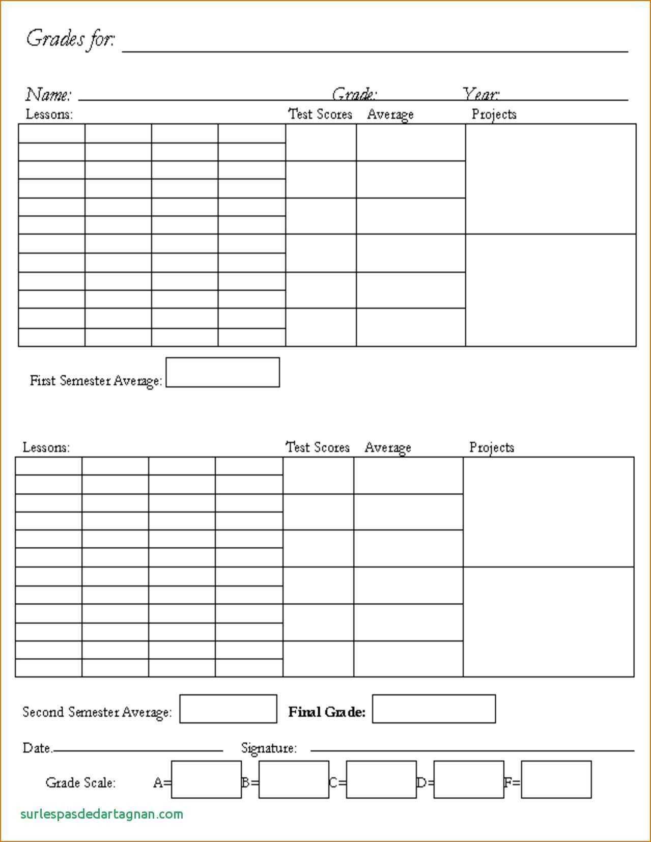 56 Free Printable Homeschool Middle School Report Card For Report Card Template Middle School