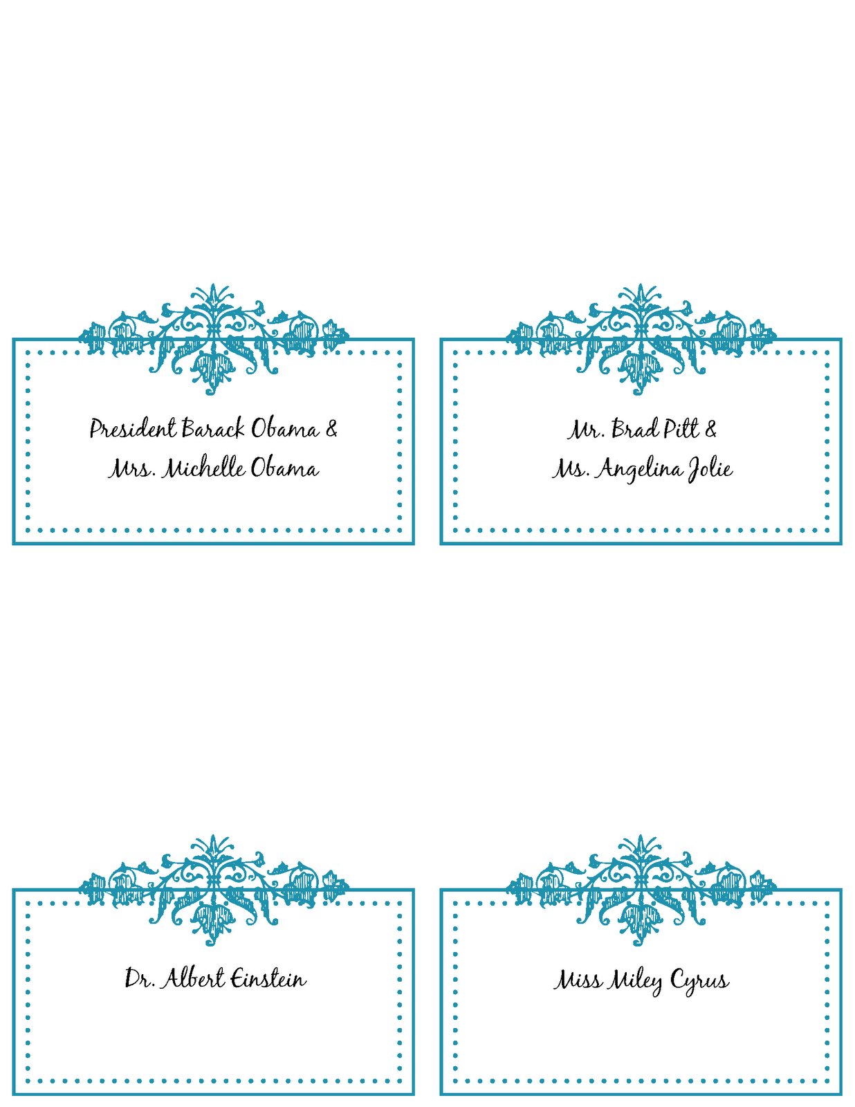 6 Best Images Of Free Printable Wedding Place Cards – Free Inside Christmas Table Place Cards Template
