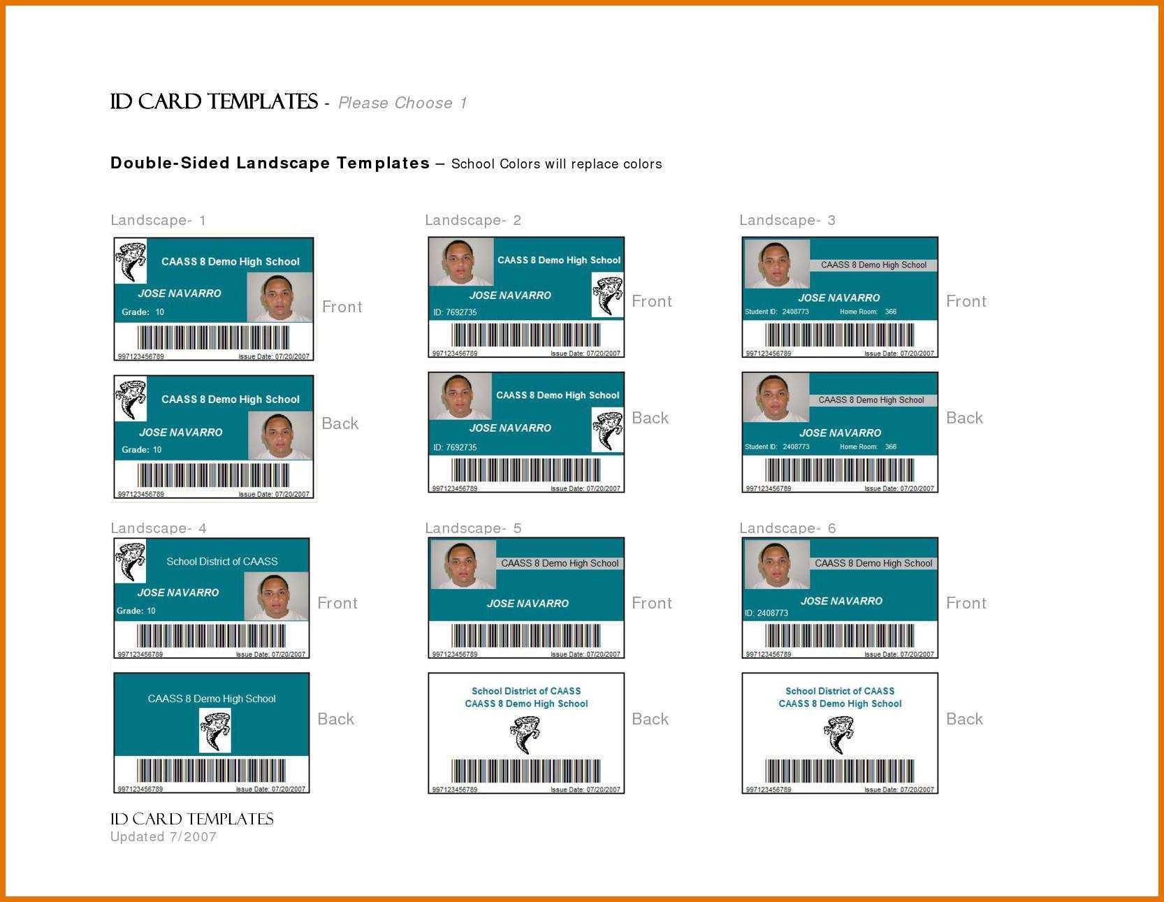 62 Creating Template For Id Cardword For Free For Intended For High School Id Card Template