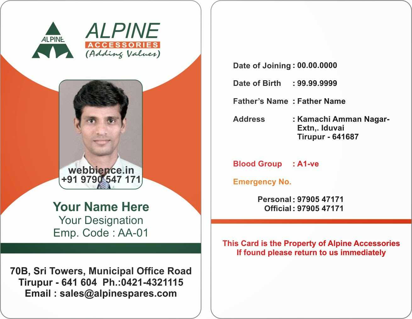 6517082 Sample Employee Id Card Template Employee Template regarding Sample Of Id Card Template