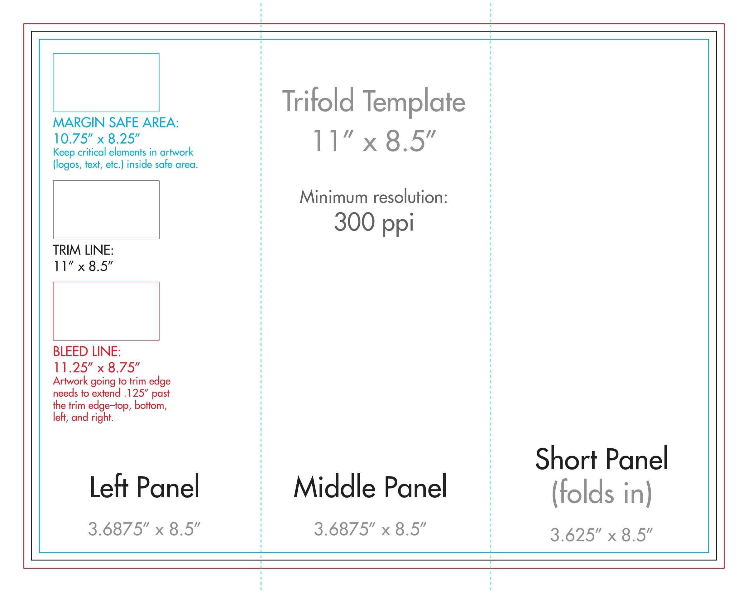 8.5" X 11" Tri Fold Brochure Template - U.s. Press Pertaining To 8.5 X11 Brochure Template