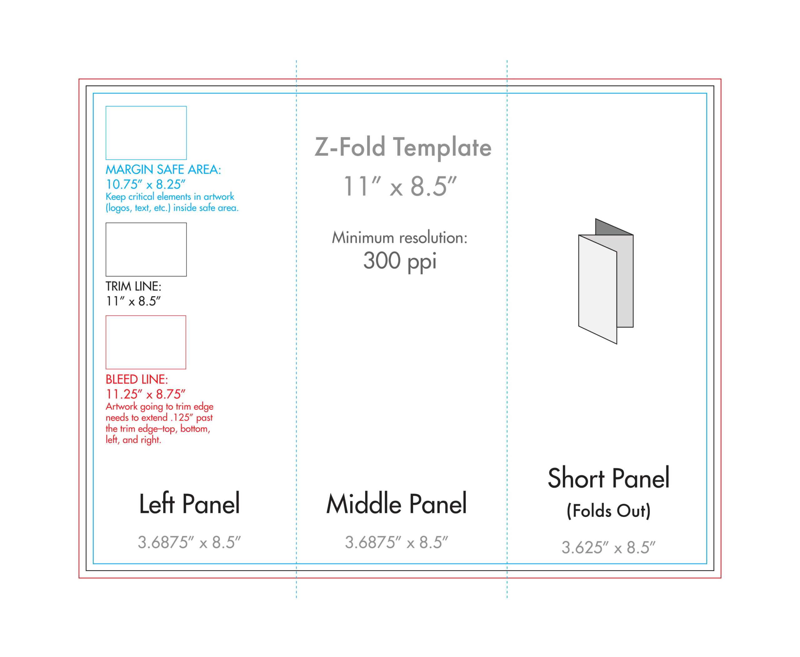 8.5" X 11" Z Fold Brochure Template – U.s. Press Within 8.5 X11 Brochure Template