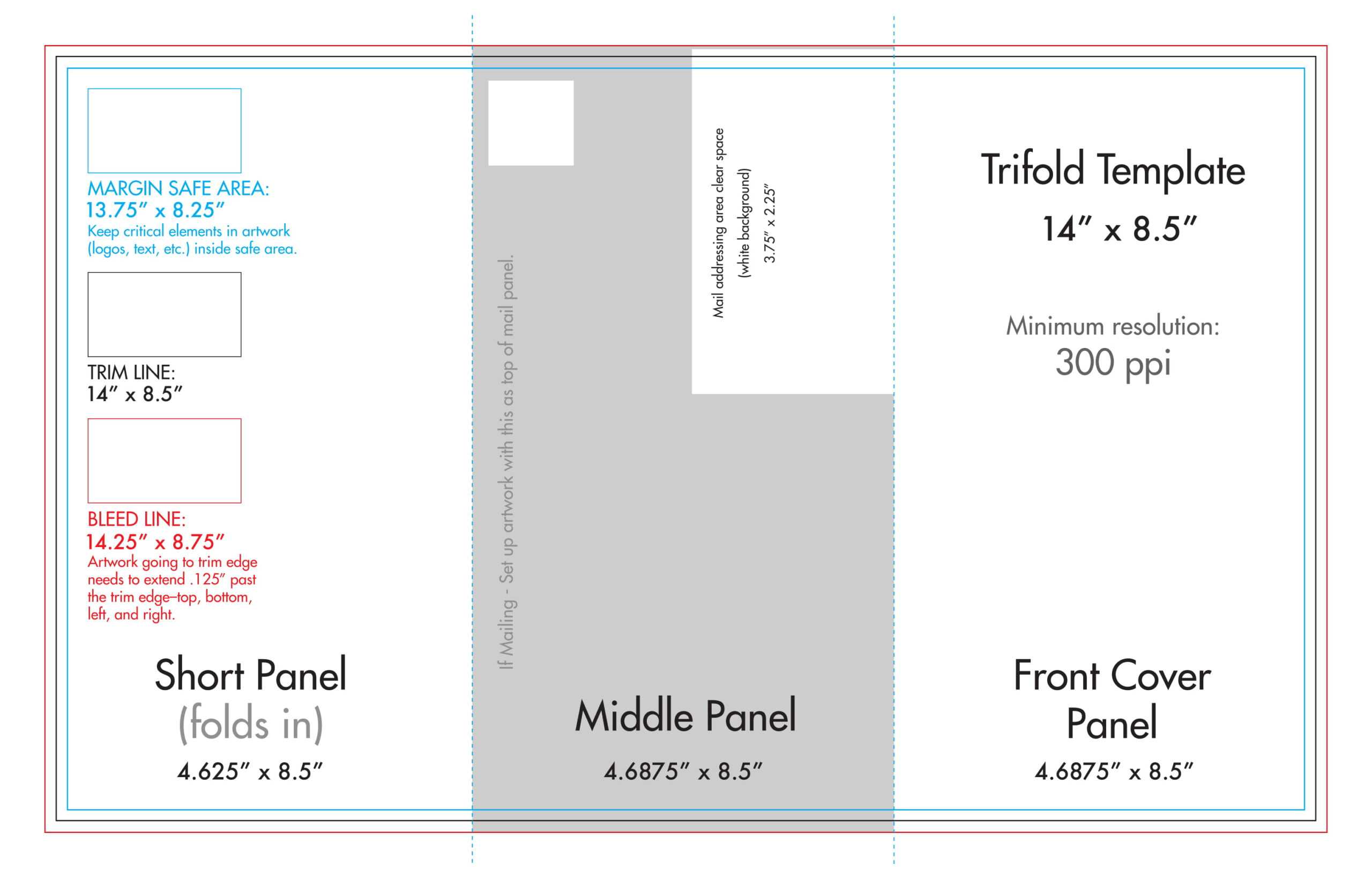 8.5" X 14" Tri Fold Brochure Template – U.s. Press Intended For 6 Sided Brochure Template