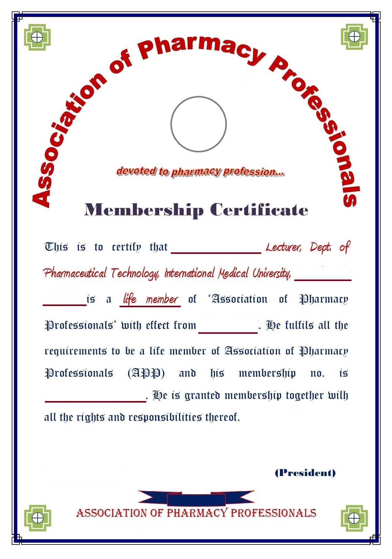 8+ Medical Membership Certificate Templates - Pdf | Free For Life Membership Certificate Templates