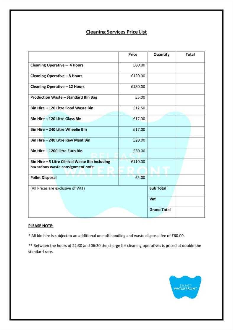 9+ Service Price List Templates Free Samples, Examples With Regard To Rate Card Template Word