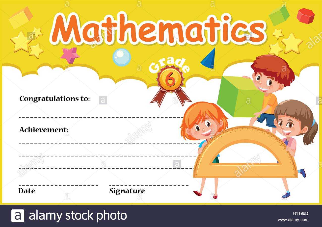 A Mathematic Certificate Template Illustration Stock Vector Pertaining To Math Certificate Template