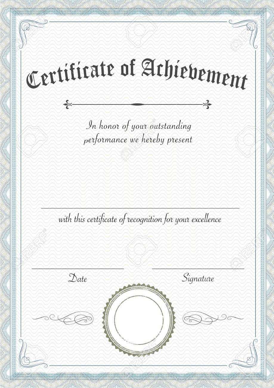 A3 International Paper Size – Vertical Classic And Retro Certificate Of  Achievement Paper Template, It’S Ready To Use Intended For Certificate Of Excellence Template Word