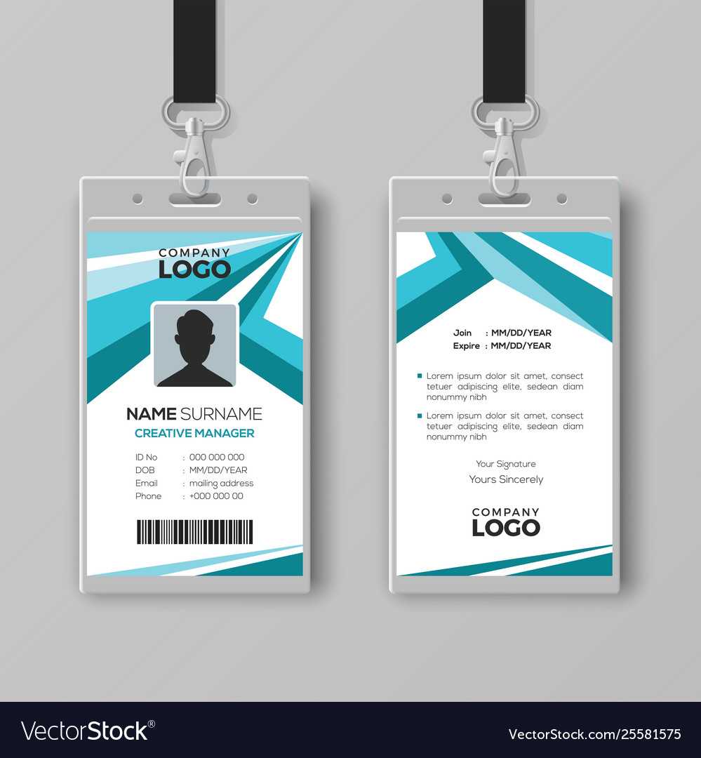 Abstract Corporate Id Card Design Template Regarding Company Id Card Design Template